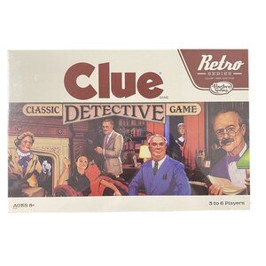 Hasbro Clue Retro Series Detective Board Game 1986 Edition Mystery Murder Crime